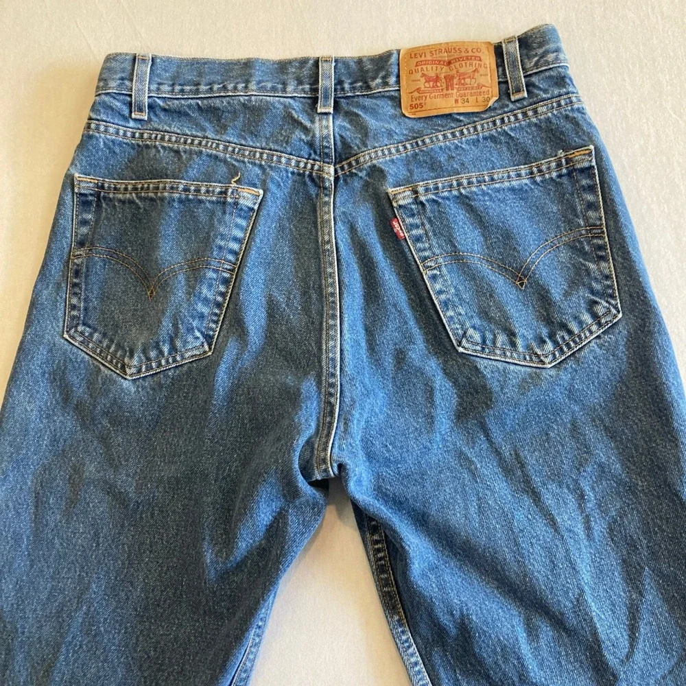 Vintage Levis 505 Men 34x30 (Fit 32x29) Regular Fit Straight Med Wash Y2K 2000